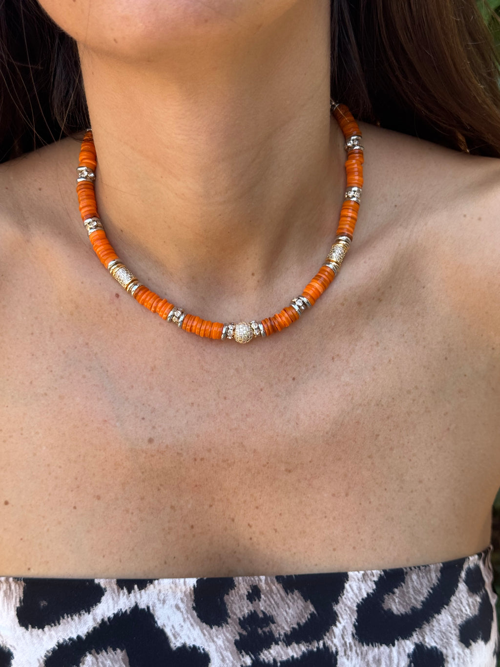 Collier perle orange 🧡