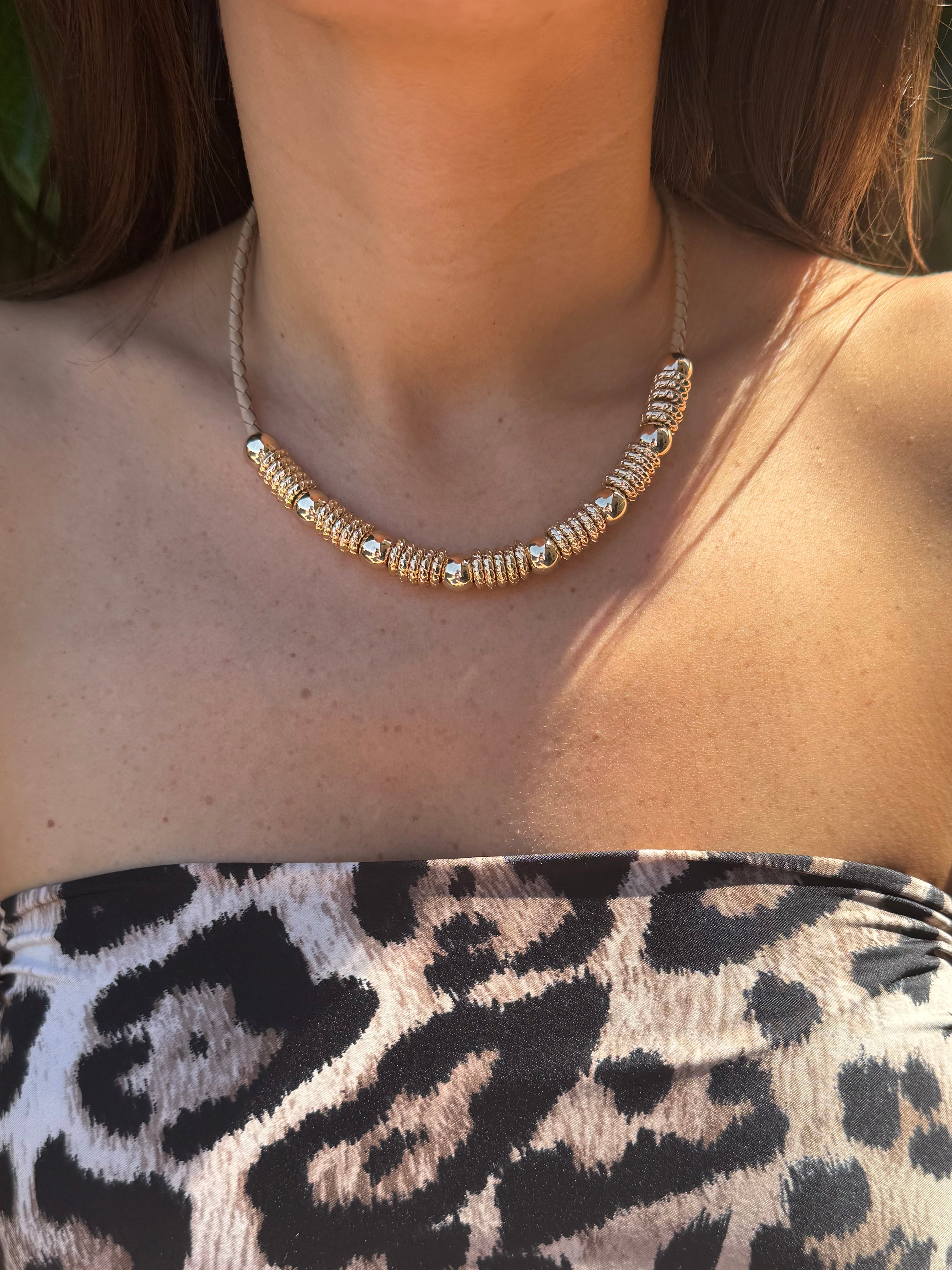 Collier Bluma Cordon Beige 🤎