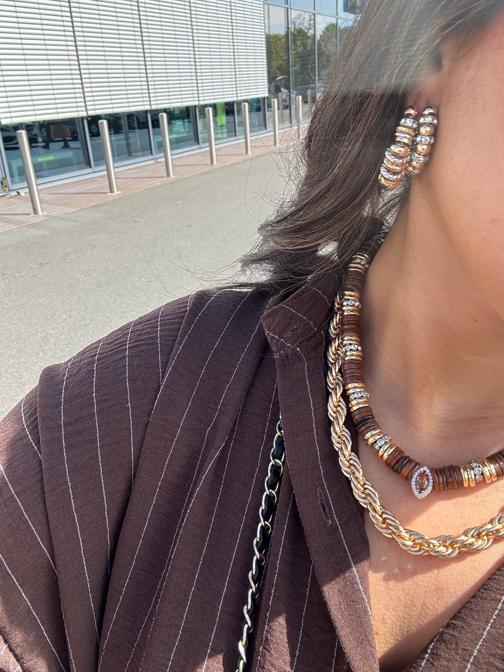 Collier Marquise marron