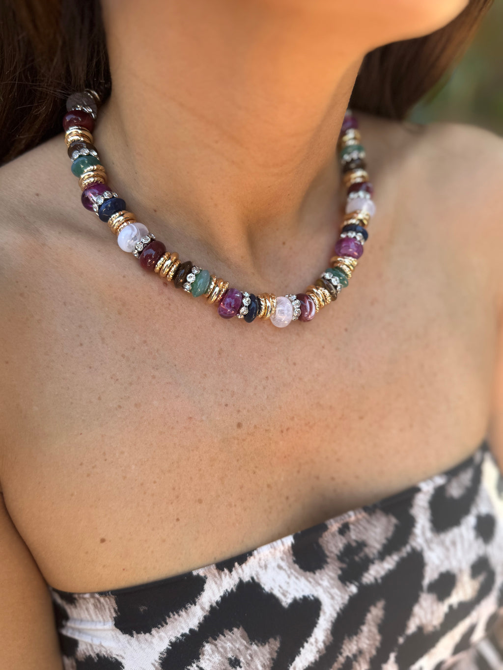 Collier perles couleurs 🤍💜🤎🧡