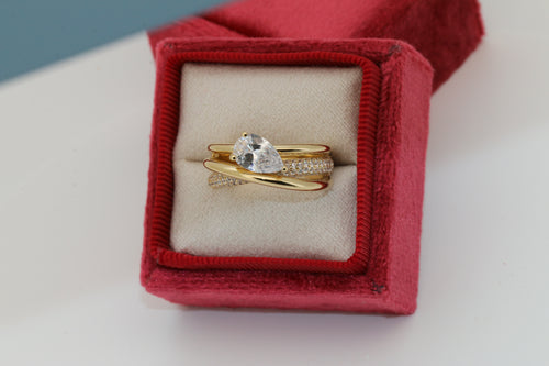 Bague triple alliance poire