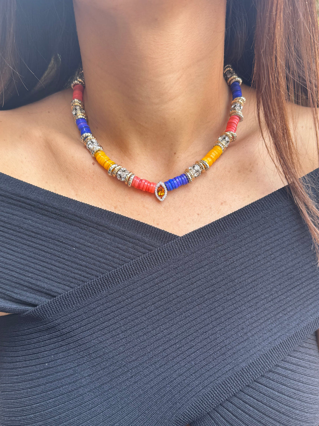 Collier Marquise 3 couleurs 💙💛❤️
