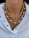 Collier grosse boules dorée