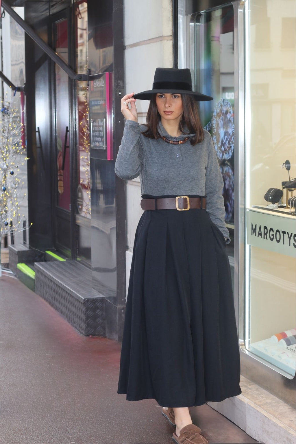 Robe longue bi matière