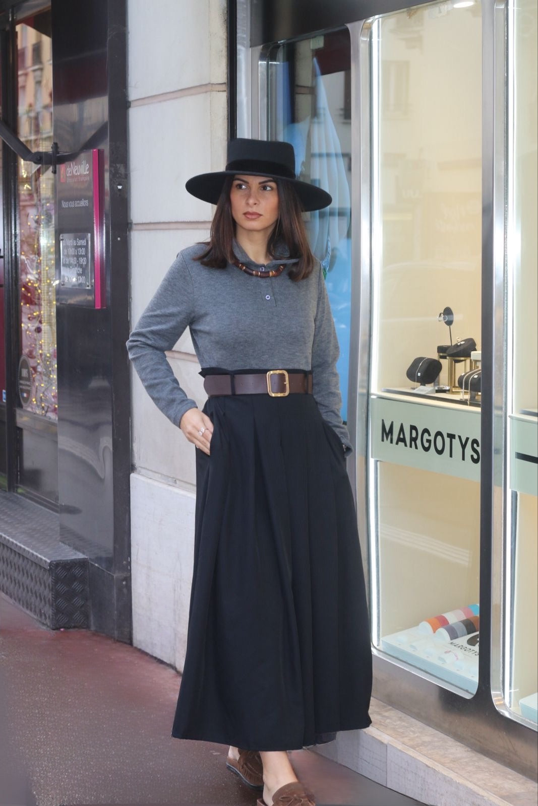 Robe longue bi matière