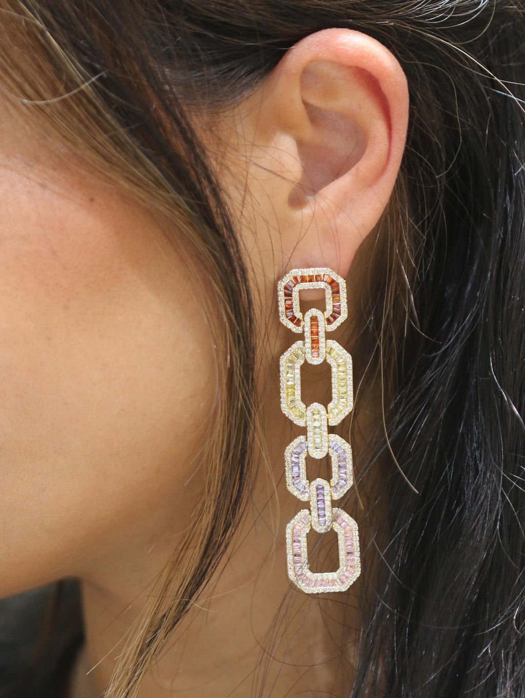 Boucles d’oreilles multicolore