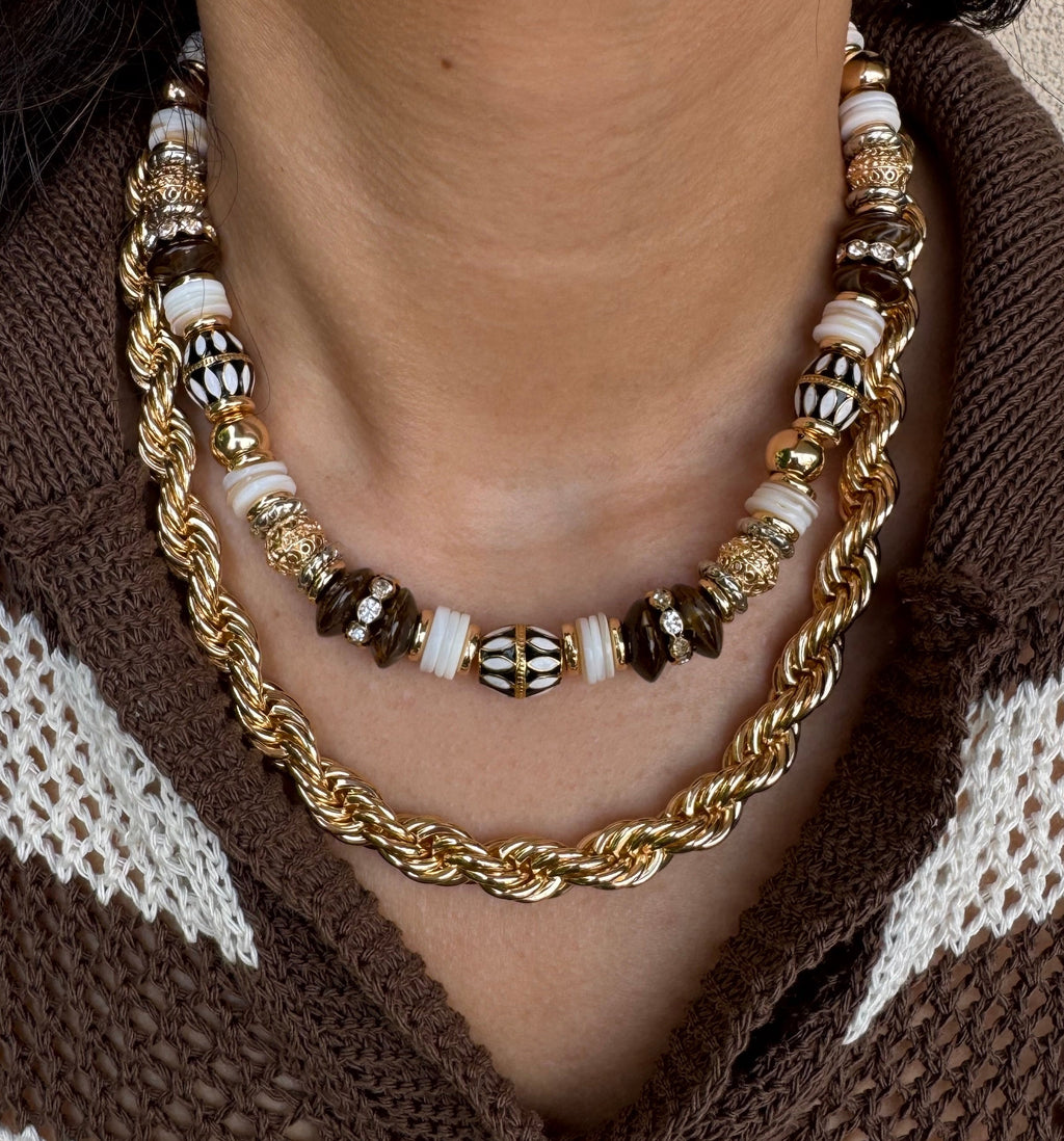 Collier destroy perle marron 🤎