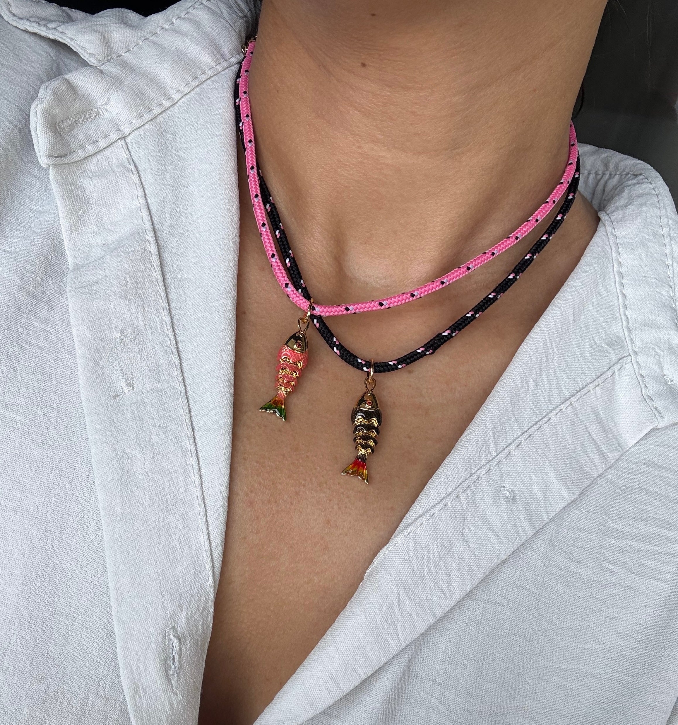 Collier corde poisson