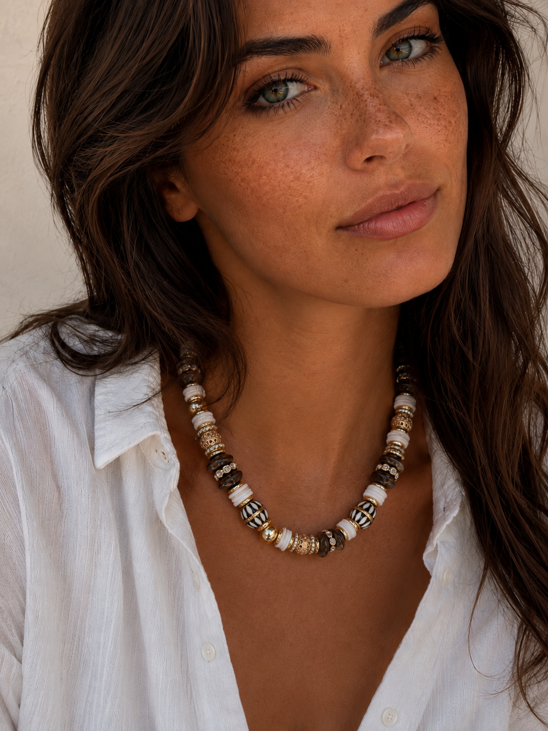 Collier destroy perle marron 🤎
