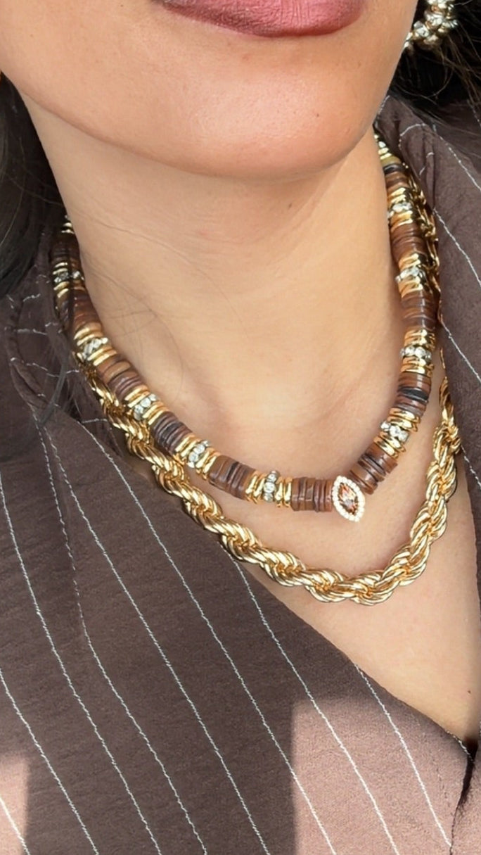 Collier Marquise marron