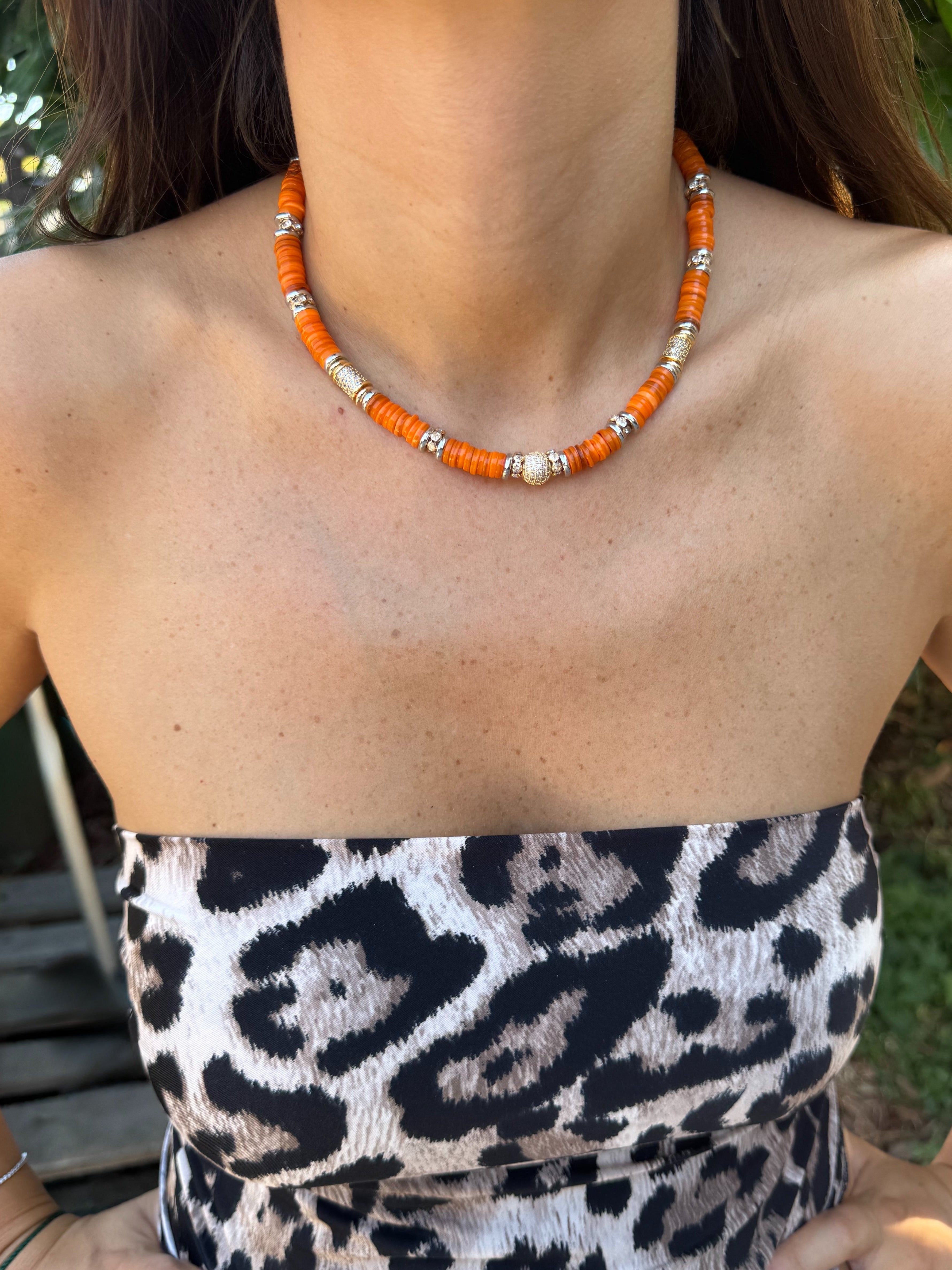 Collier perle orange 🧡